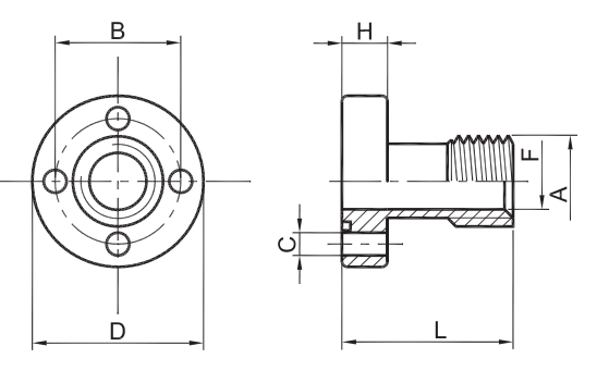 TOR-MEC Straight Connector Flange Elbow RD 30 3/8''