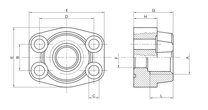 TOR-MEC Threaded Flange, Series 3000, TRF 3100 G100