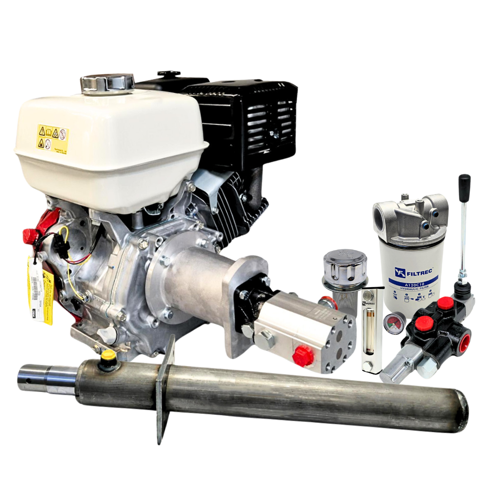 Honda Engine Driven Log Splitter Kit with a Compact Auto Kick Out Lever Valve, 6.5 HP Engine, 7.7 Tonnage Honda Engine Driven Log Splitter Kit with a Compact Auto Kick Out Lever Valve, 6.5 HP Engine, 7.7 Tonnage