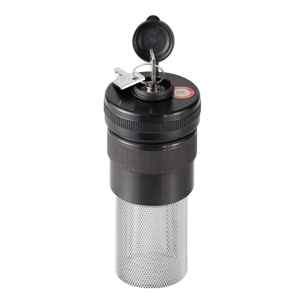 Hydraulic hermetic filling plug with key lock 60x2Metric for use with diesel Hydraulic hermetic filling plug with key lock 60x2Metric for use with diesel