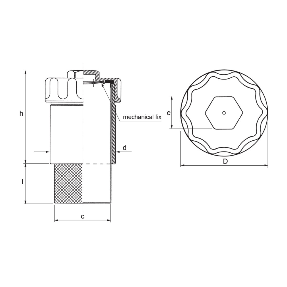 Hydraulic weldable filling plug with breather 80x2 METRIC Hydraulic weldable filling plug with breather 80x2 METRIC