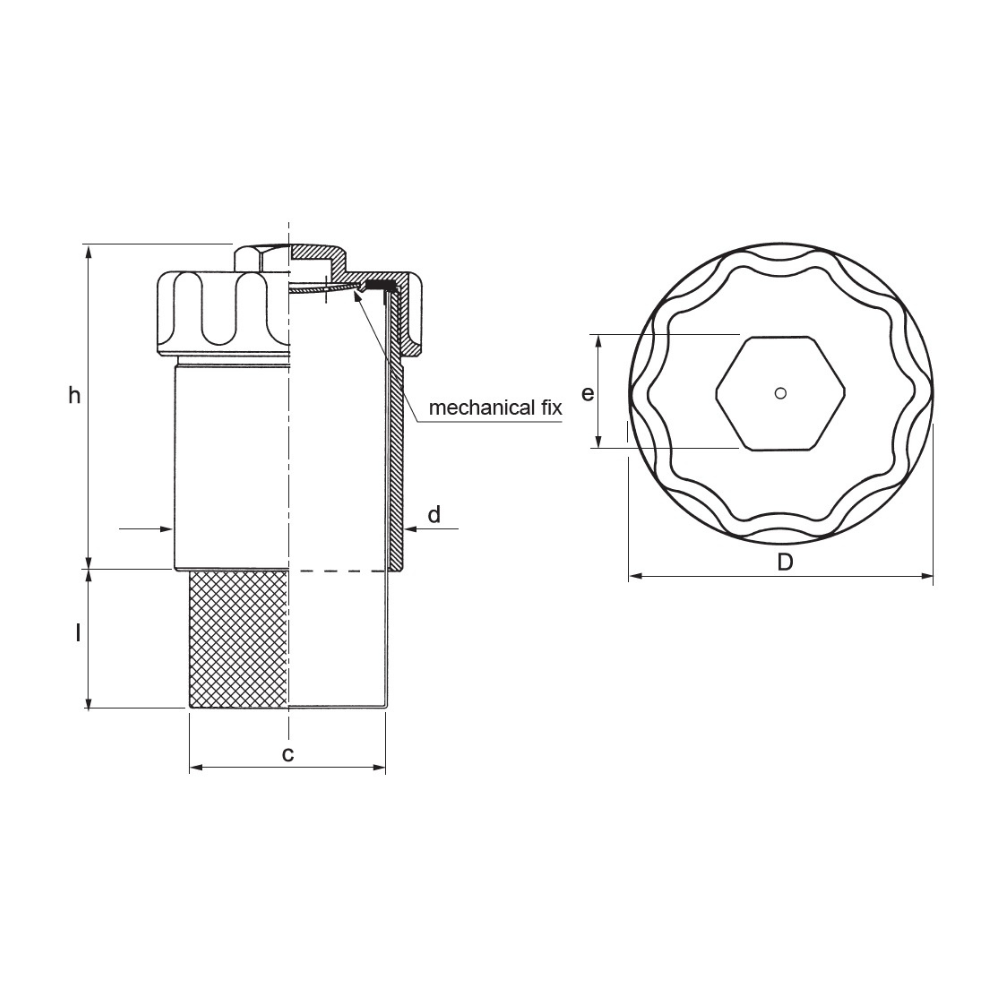 Hydraulic weldable filling plug with breather 80x2 METRIC