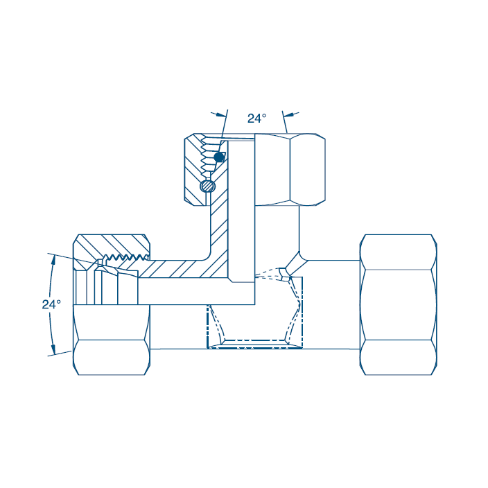 M12 (6L) M/M/F Tee - Complete Hydraulic Adaptor M12 (6L) M/M/F Tee - Complete Hydraulic Adaptor