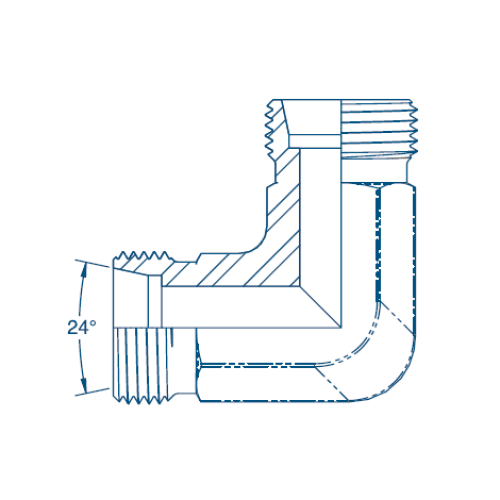 M12 (6L) M/M 90° Compact - Body Only Hydraulic Adaptor M12 (6L) M/M 90° Compact - Body Only Hydraulic Adaptor