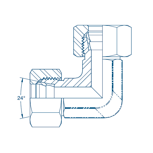 M14 (6S) M/M 90° Compact - Complete Hydraulic Adaptor M14 (6S) M/M 90° Compact - Complete Hydraulic Adaptor