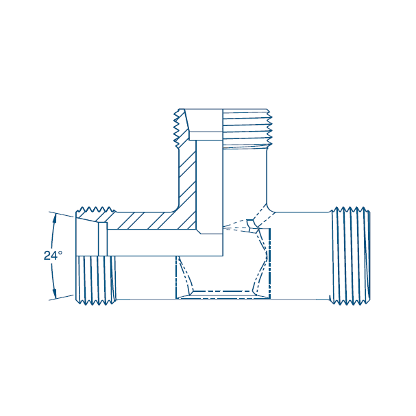 M14 (6S) M/M/M Tee - Body Only Hydraulic Adaptor M14 (6S) M/M/M Tee - Body Only Hydraulic Adaptor