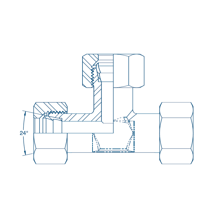 M14 (6S) M/M/M Tee - Complete Hydraulic Adaptor M14 (6S) M/M/M Tee - Complete Hydraulic Adaptor