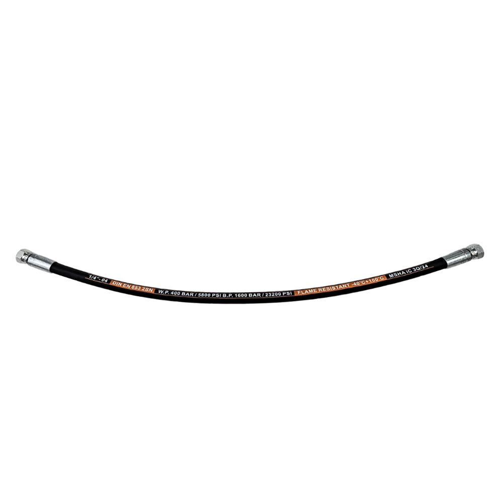 Unbranded 1/4 Hose Assembly with 1/4 BSP Straight x 1/4 BSP Straight Fittings 0.25m