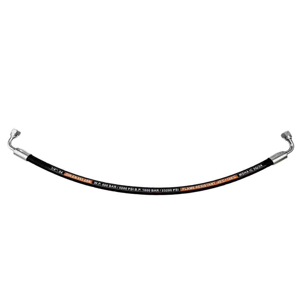 Unbranded 1/4 Hose Assembly with 1/4 BSP 90 x 1/4 BSP 90 Elbow Fittings 0.25m