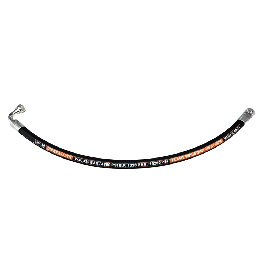 Unbranded 3/8 Hose Assembly with 3/8 BSP 90 x 3/8 BSP Straight Fittings 0.25m