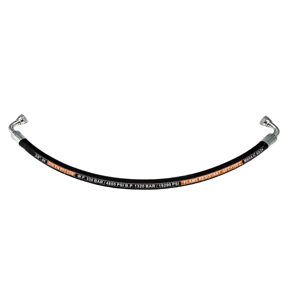 Unbranded 3/8 Hose Assembly with 3/8 BSP 90 x 3/8 BSP 90 Elbow Fittings 0.25m