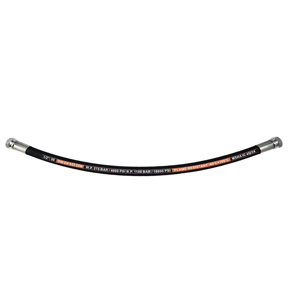 Unbranded 1/2 Hose Assembly with 1/2 BSP Straight x 1/2 BSP Straight Fittings 0.25m