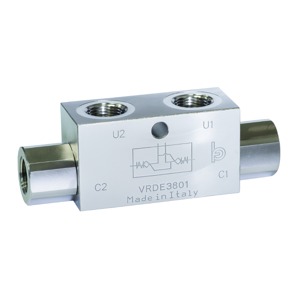 Stainless Steel Hydraulic Double Pilot Operated Check Valve, 1/4" BSP, 1 Bar Cracking Pressure Stainless Steel Hydraulic Double Pilot Operated Check Valve, 1/4" BSP, 1 Bar Cracking Pressure