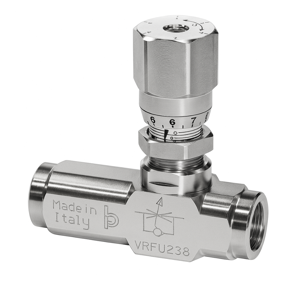 Stainless Steel Hydraulic Uni-Directional Flow Control Valve, 3/8" BSP
