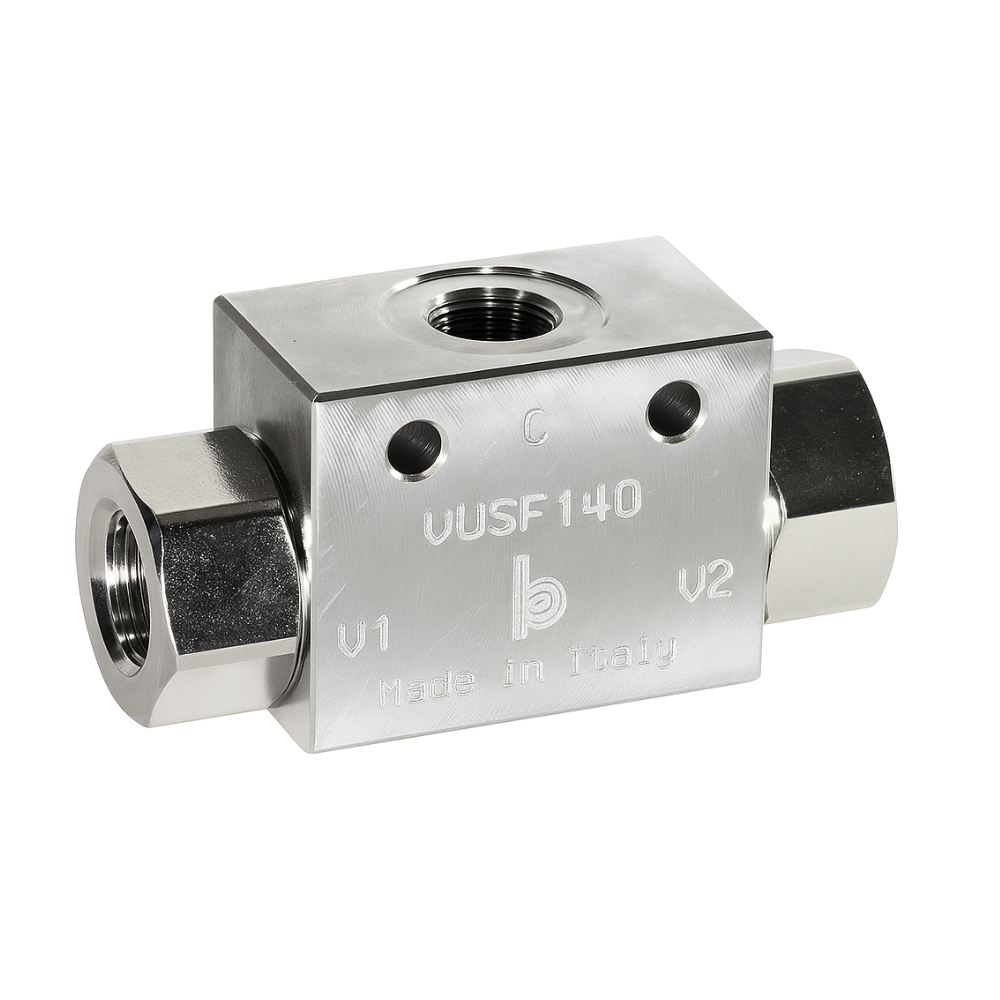 Stainless Steel Hydraulic Shuttle Valve, 3/8" BSP