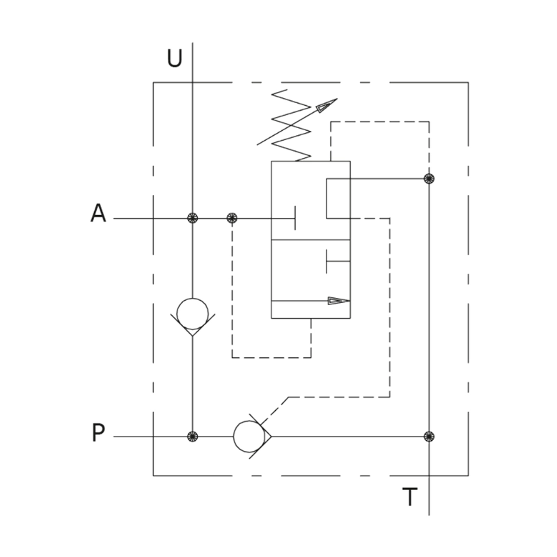 Walvoil VDA Unloader Valve, 1/2" BSP, 50 L/min, 100-250 bar, Aluminium