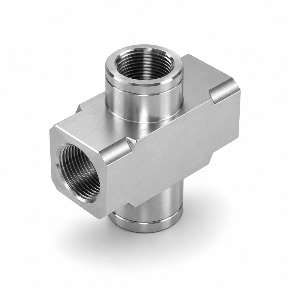 1/8" BSP Fixed Female Cross Hydraulic Adaptor