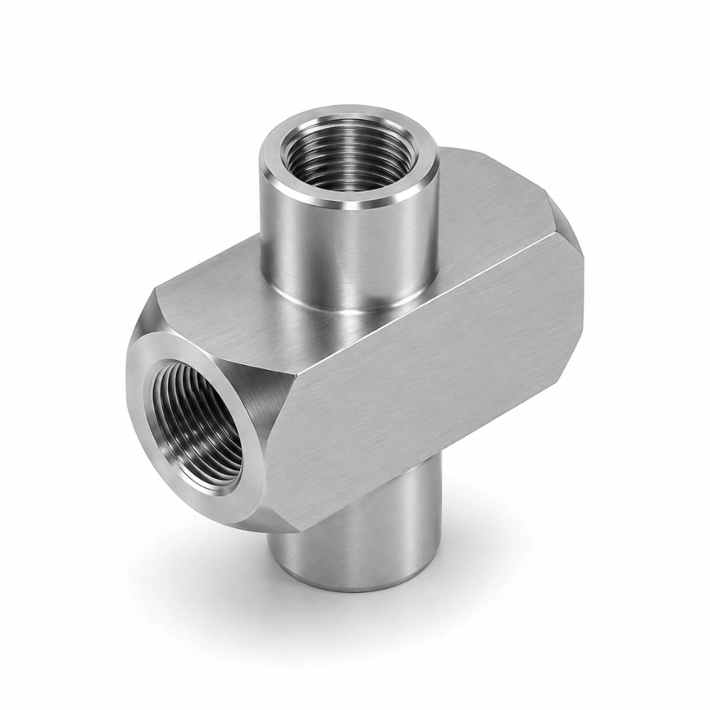1/4" NPTF Fixed Female Cross Hydraulic Adaptor