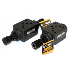 Flowfit hydraulic cetop 5 modular flow control valve, meters out on Port A