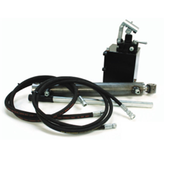 Double acting hydraulic handpump trailer pack to lift 2.5 tonne, 400mm stroke max pressure 200 bar displacement of handpump 25cm3, 1 litre tank