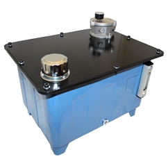 Hydraulic 6 Litre weldless steel tank with filler breather, 76mm level ind and 1/2 ported 16 L/min tanktop filter