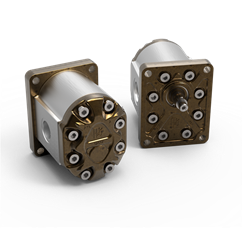 Hydraulic Gear Pump, Group 3, BSP Threaded Ports 1 1:8 Taper 4 Bolt Flange 70CC, Clockwise