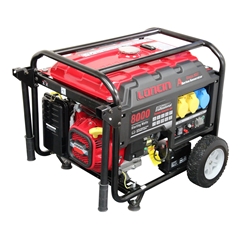 Loncin 6KW Petrol Generator 110V & 240v outputs, wheels LC8000-AD