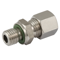 Male Stud Coupling for Tube, Stainless Steel, Tube OD x BSPP, Captive Seal, 6mm x 1/8 BSPP, L Series