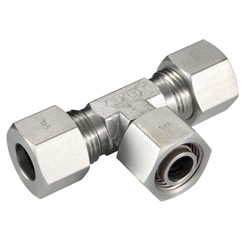 Adjustable Branch Tees for Tube, Stainless Steel, Tube OD x Tube OD x Metric Female, OD 6mm x M12x1.5, L Series