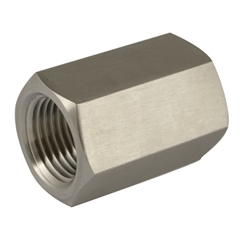 Reducing Hex Coupling, Female x Female, 1/4  x 1/8  NPT, Stainless Steel
