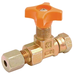 LHA In-line Isolator Needle Valve, 1/4 Female Swivel BSPP x Female Swivel BSPP, Outside Diameter of Stem in Millimetres: M15 x 1