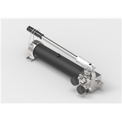Single Stroke Max 1500 Bar Hand Pump at 2 speeds, 17cc (100 Bar) -1cc (1500 Bar), 1.5 Litre Oil Tank for Single Acting Cylinder with Lever