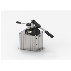 GL Double Stroke Hand Pump for a Double Acting Cylinder with 2 Litre Oil Tank, 11CC with Relief Valve, Max Pressure: 380 Bar, Complete with Levers
