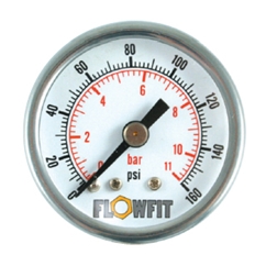 40mm Dry/Pneumatic pressure gauge 0-15 PSI (1 BAR) 1/8 bspt rear entry