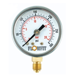 50mm Dry/Pneumatic pressure gauge 0-15 PSI (1 BAR) 1/4 bsp base entry