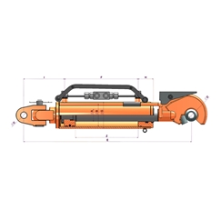 Top Link-Automatic Hitch with anchoring system and measuring ruler 90x50x250x665mm 850BSP
