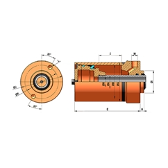 Flowfit Hydraulic Pneumatic-Release Cylinder 100x36x90x206mm DE0361100090Z00A