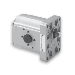 Hydraulic Gear Pump, Group 3, 4 Bolt Flange, Elbow ports, 1 1:8 Taper Shaft, 34CC, Clockwise