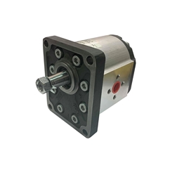 Hydraulic Gear Pump, Group 2, 4 Bolt Flange, Elbow ports, 1 1:8 Taper Shaft, 19CC, Clockwise