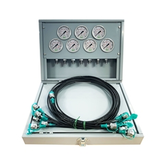 MCS Metal Pressure Test Kit, 7 X 63mm Pressure Gauges & 7 X Micro Hose