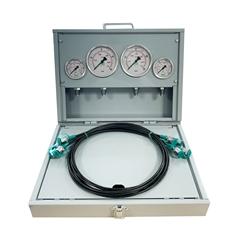 MCS Metal Pressure Test Kit, 2 X 63mm & 2 X 100mm Pressure Gauges & 4 X Micro Hose