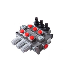 Galtech 3 bank, 3/4 BSP, 120 l/min Double Acting Cylinder Spool 3 Position, Spring Return Hydraulic Monoblock Valve
