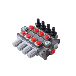 Galtech 4 bank, 3/4 BSP, 120 l/min Double Acting Cylinder Spool 3 Position, Spring Return Hydraulic Monoblock Valve