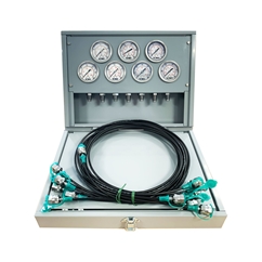 Flowfit Metal Pressure Test Kit, 7 X 63mm Pressure Gauges & 7 X Micro Hose
