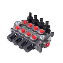 Galtech 4 bank, 1/2 BSP, 60 l/min Double Acting Cylinder Spool 3 Position, Spring Return Hydraulic Monoblock Valve