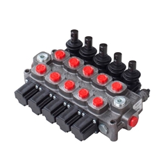 Galtech 5 Bank, 1/2 BSP, 60 l/min Double Acting Cylinder Spool 3 Position, Spring Return Hydraulic Monoblock Valve