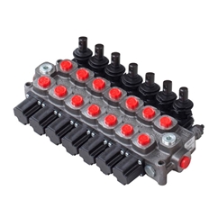 Galtech 7 Bank, 1/2 BSP, 60 l/min Double Acting Cylinder Spool 3 Position, Spring Return Hydraulic Monoblock Valve