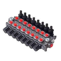Galtech 8 Bank, 1/2 BSP, 60 l/min Double Acting Cylinder Spool 3 Position, Spring Return Hydraulic Monoblock Valve