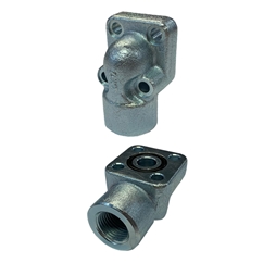 Galtech Hydraulic Pump Flange 90° Elbow Port, 35mm PCD, 1/2 BSP, For Pump Port Connections Type 'T'