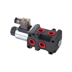 Flowfit 6 Way Hydraulic Solenoid Diverter, 3/8 BSP, Internal Drained, 12V DC, 50 L/Min Flows
